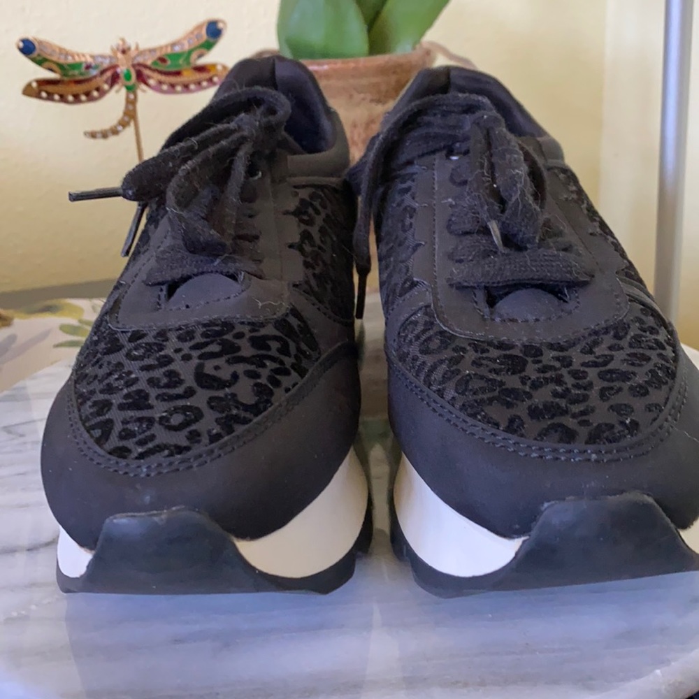 Zara Black Leopard Pattern Sneakers